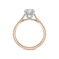 18K Rose Gold New Aire Shared Prong Engagement Ring Setting