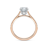 18K Rose Gold New Aire Shared Prong Engagement Ring Setting