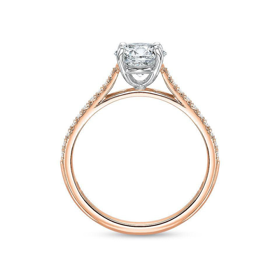 18K Rose Gold New Aire Shared Prong Engagement Ring Setting