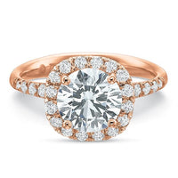 18K Rose Gold Round Stone Engagement Ring Setting