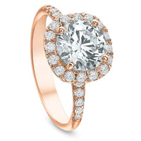 18K Rose Gold Round Stone Engagement Ring Setting