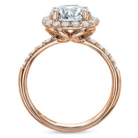 18K Rose Gold Round Stone Engagement Ring Setting