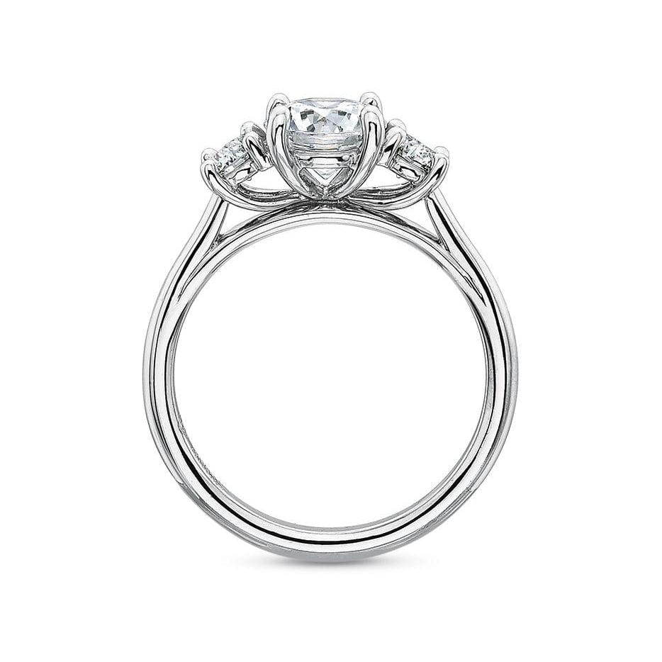 Platinum New Flush Fit 3 Stone Oval Engagement Ring Setting
