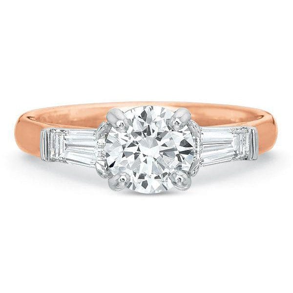 Platinum New Flush Fit 3 Stone Engagement Ring Setting