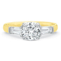 Platinum New Flush Fit 3 Stone Engagement Ring Setting