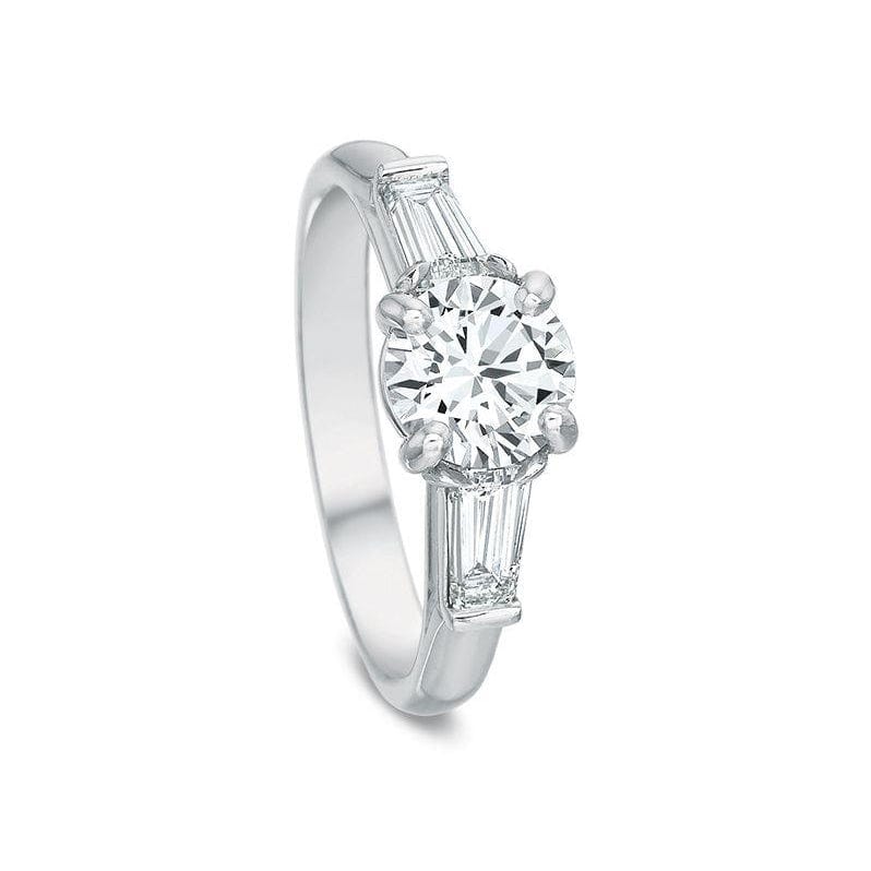 Platinum New Flush Fit 3 Stone Engagement Ring Setting
