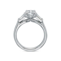 Platinum New Flush Fit 3 Stone Engagement Ring Setting