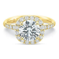 Platinum and 18K Rose Gold Cushion Halo Engagement Ring Setting
