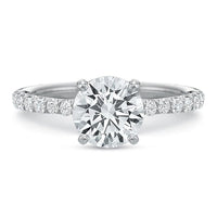 Platinum 4 Prong New Aire Round Center Engagement Ring Setting