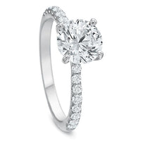 Platinum 4 Prong New Aire Round Center Engagement Ring Setting