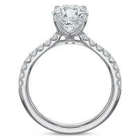 Platinum 4 Prong New Aire Round Center Engagement Ring Setting