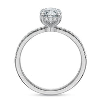 Platinum Round Center French Engagement Ring Setting