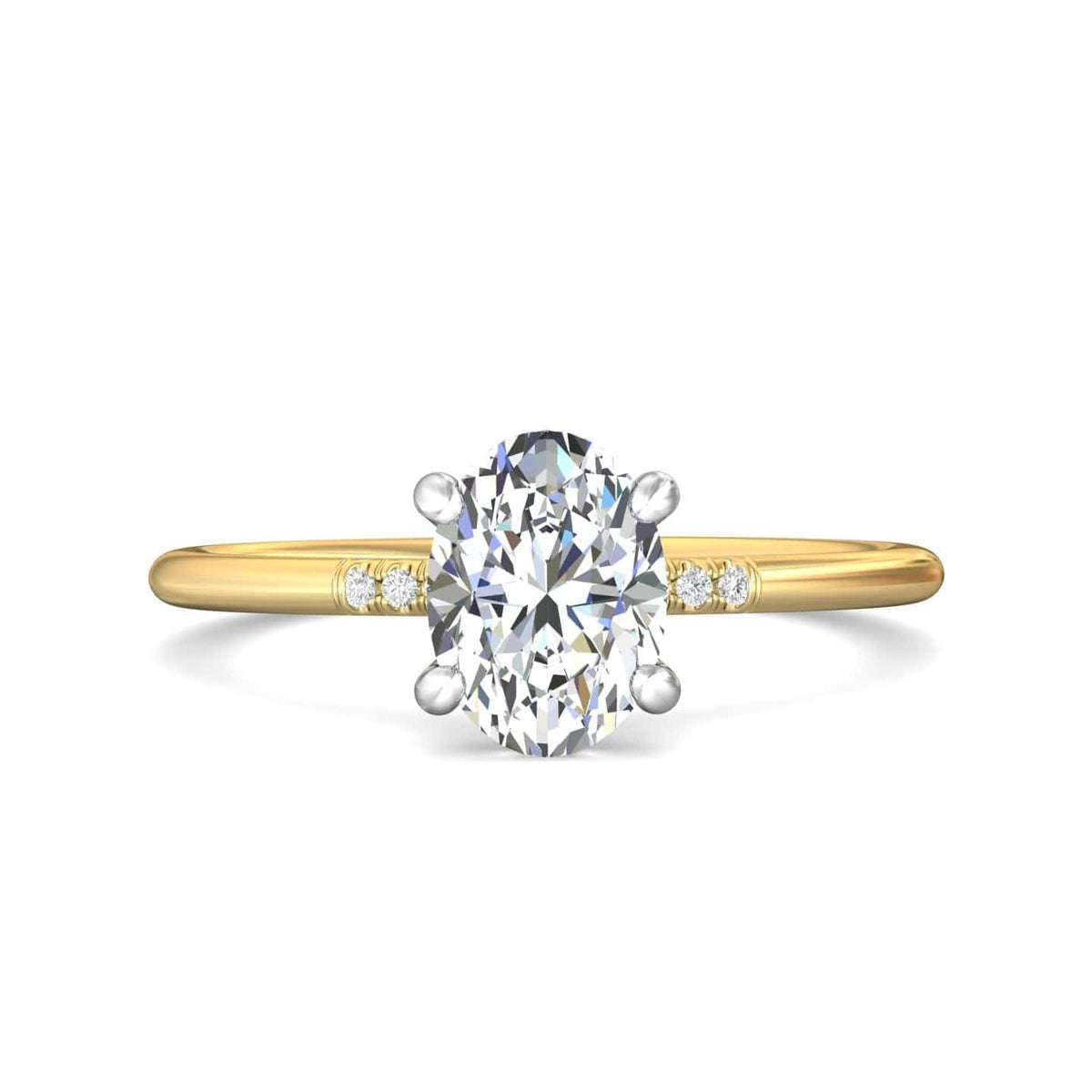 18K Yellow Gold & Platinum Diamond Engagement Ring Setting