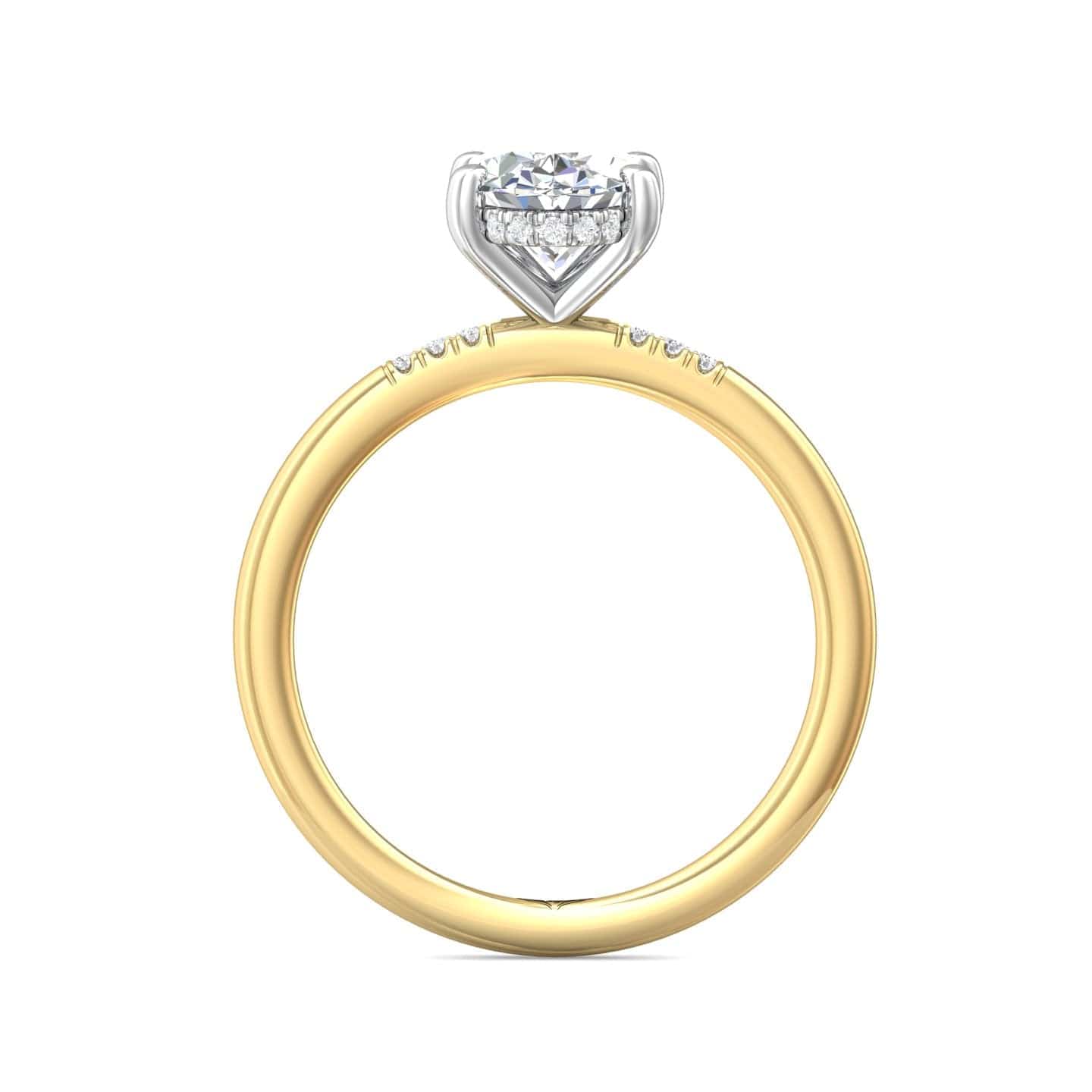 18K Yellow Gold & Platinum Diamond Engagement Ring Setting