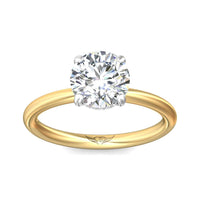 18K Yellow Gold 4 Prong Platinum Head Diamond Engagement Ring Setting
