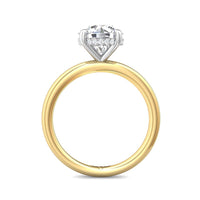 18K Yellow Gold 4 Prong Platinum Head Diamond Engagement Ring Setting