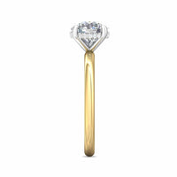18K Yellow Gold 4 Prong Platinum Head Diamond Engagement Ring Setting