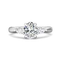 Platinum Oval & Pear Shaped Diamond Engagement Ring Setting
