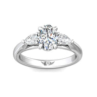 Platinum Oval & Pear Shaped Diamond Engagement Ring Setting
