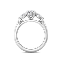 Platinum Oval & Pear Shaped Diamond Engagement Ring Setting