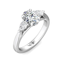 Platinum Oval & Pear Shaped Diamond Engagement Ring Setting