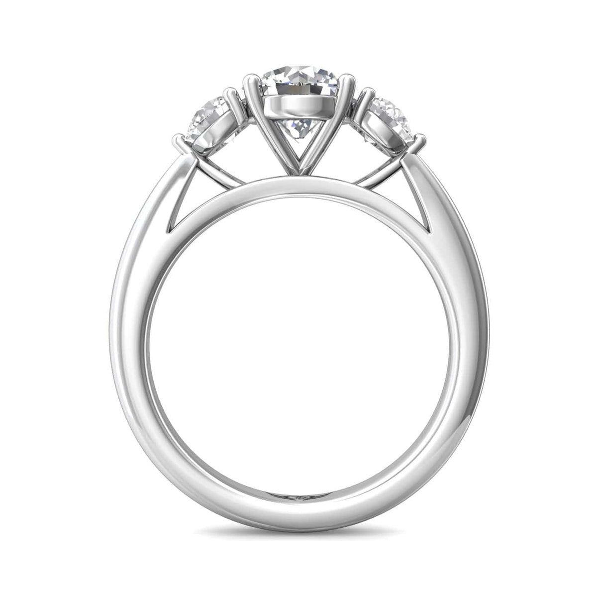 Platinum Round Diamond Engagement Ring Setting