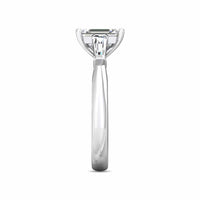 Platinum Emerald Cut Center with Baguette Side Stones Diamond Engagement Ring Setting