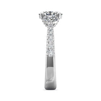 Platinum Three Stone Oval Diamond Engagement Ring Setting
