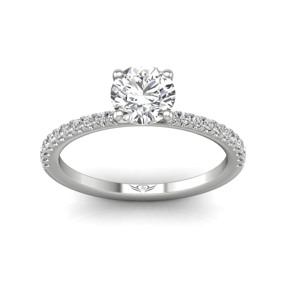 Platinum 4 Prong Round Diamond Engagement Setting