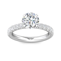 Platinum 4 Prong Round Diamond Engagement Setting