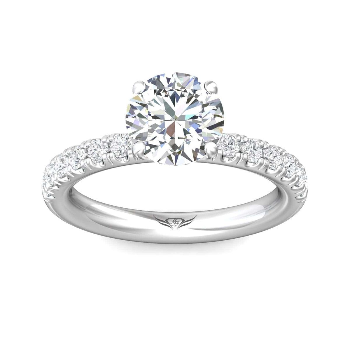 Platinum 4 Prong Round Diamond Engagement Setting