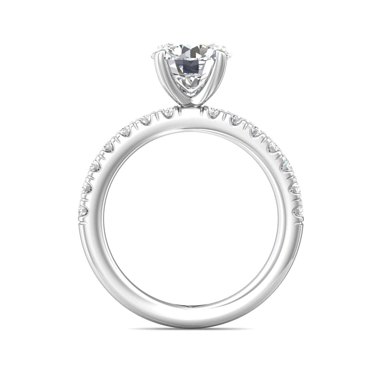 Platinum 4 Prong Round Diamond Engagement Setting