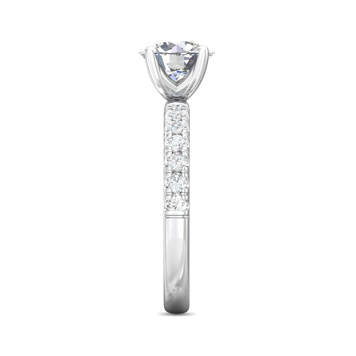 Platinum 4 Prong Round Diamond Engagement Setting