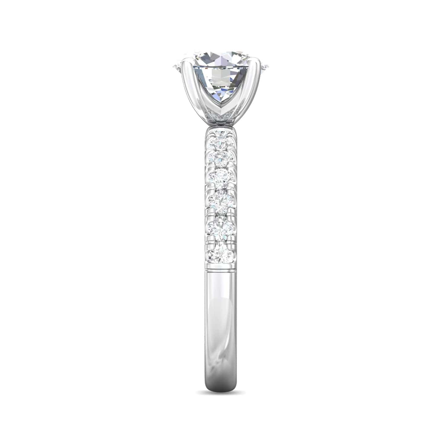 Platinum 4 Prong Round Diamond Engagement Setting