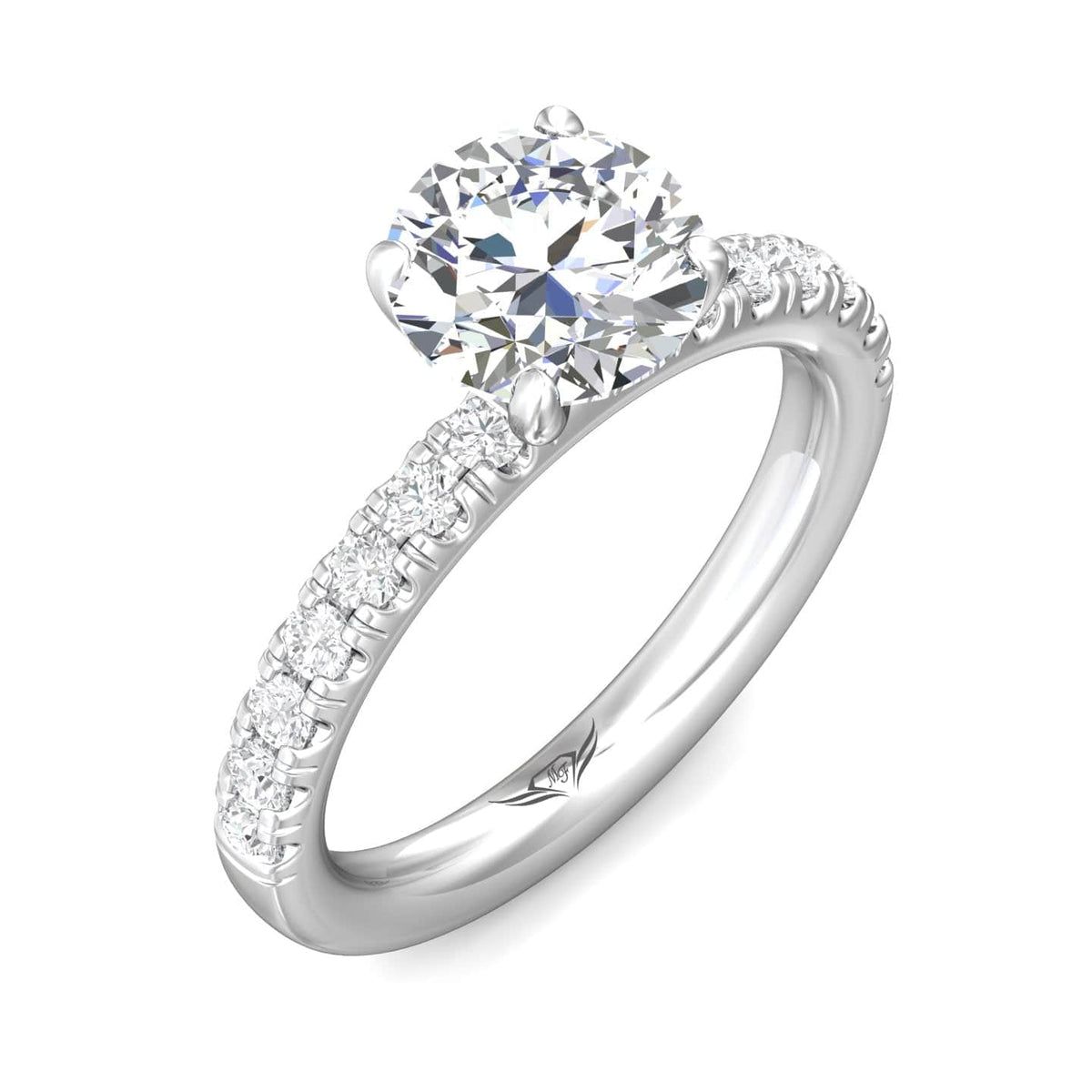 Platinum 4 Prong Round Diamond Engagement Setting