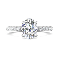 Platinum 4 Prong Diamond Engagement Setting with Hidden Halo