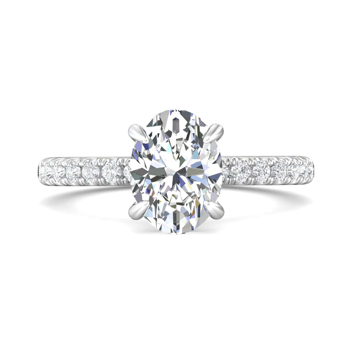 Platinum 4 Prong Diamond Engagement Setting with Hidden Halo