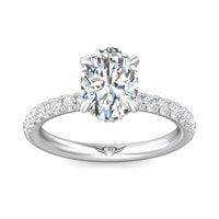 Platinum 4 Prong Diamond Engagement Setting with Hidden Halo