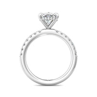 Platinum 4 Prong Diamond Engagement Setting with Hidden Halo
