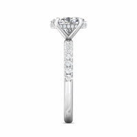 Platinum 4 Prong Diamond Engagement Setting with Hidden Halo