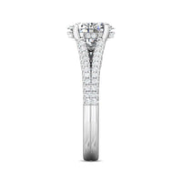Platinum Split Shank Diamond Engagement Setting with Hidden Halo