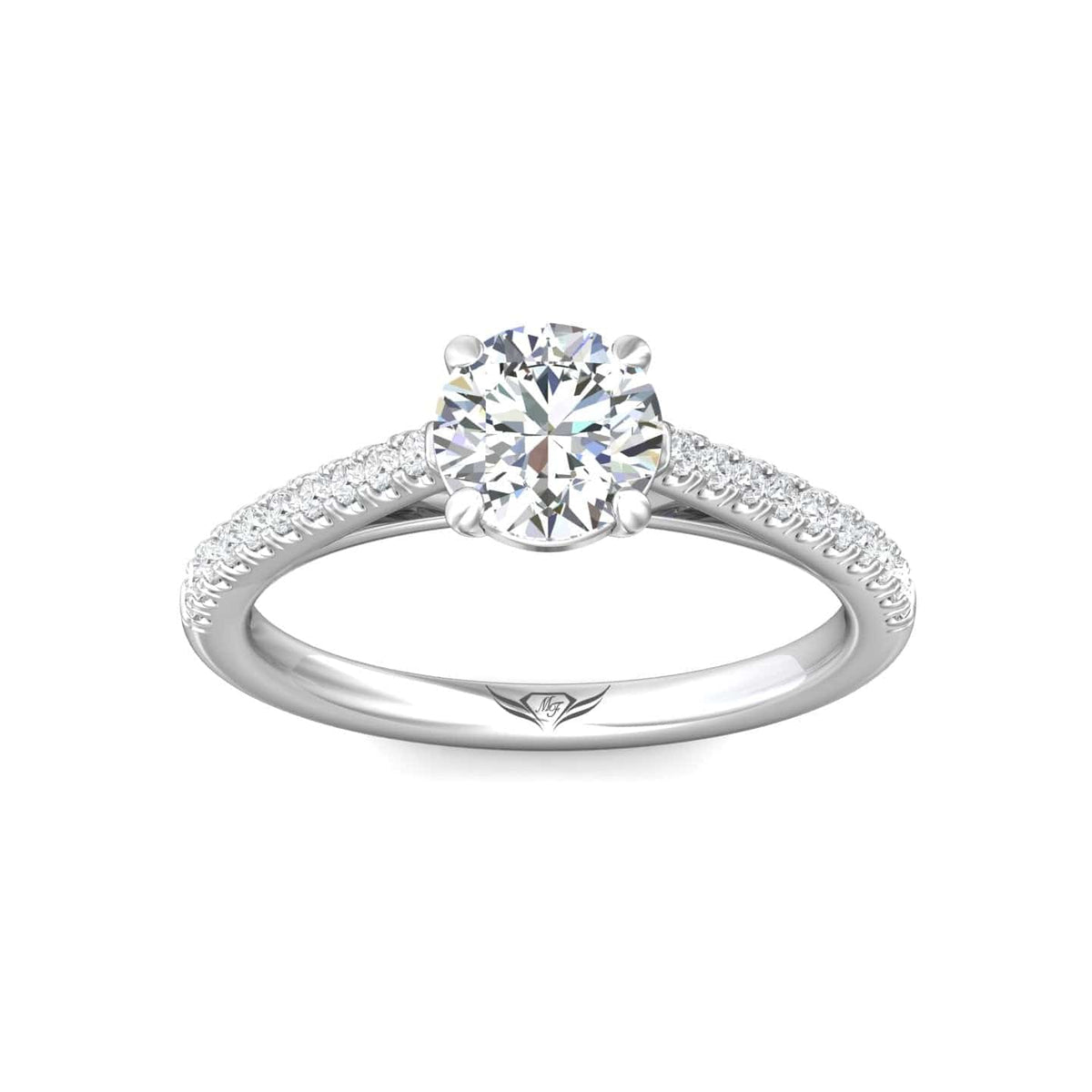 Platinum 4 Prong Cathedral Diamond Engagement Setting