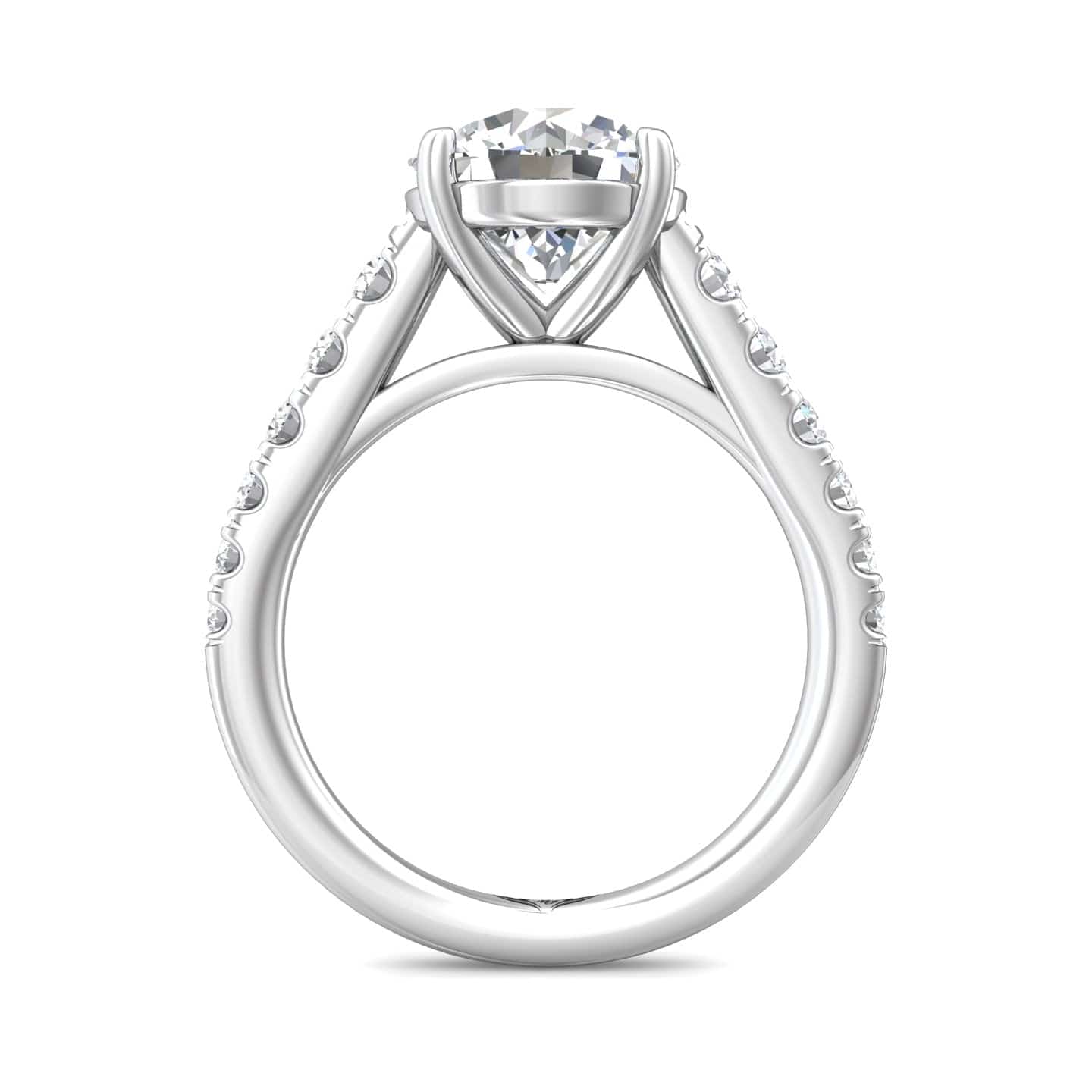 Platinum 4 Prong Cathedral Diamond Engagement Setting