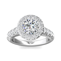 18K White Gold Diamond Halo Engagement Setting
