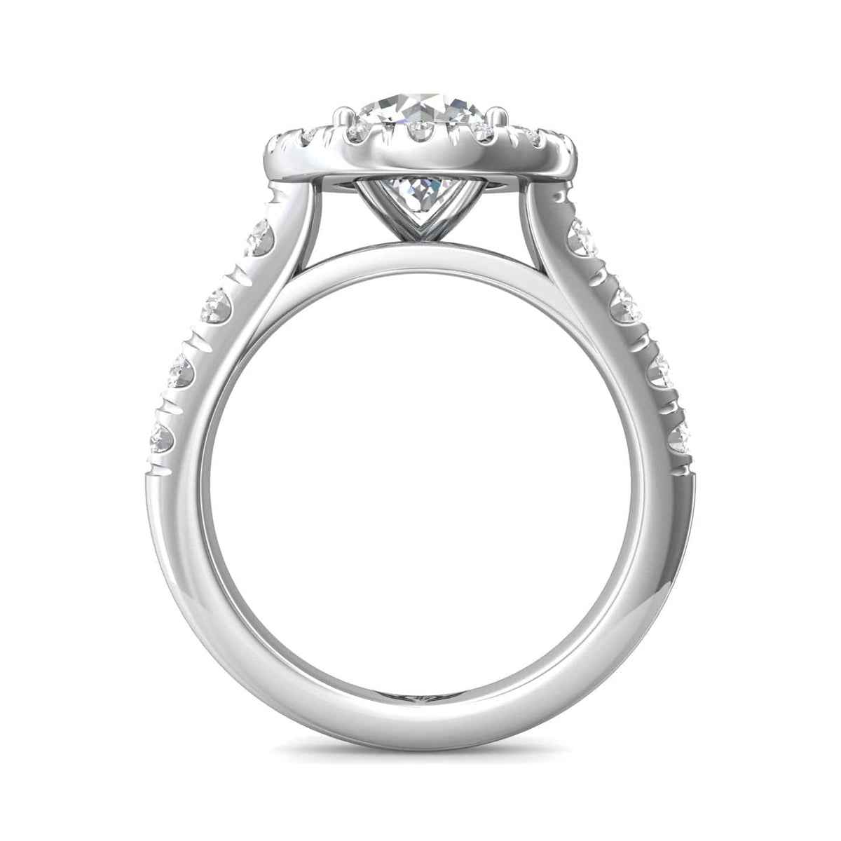 18K White Gold Diamond Halo Engagement Setting