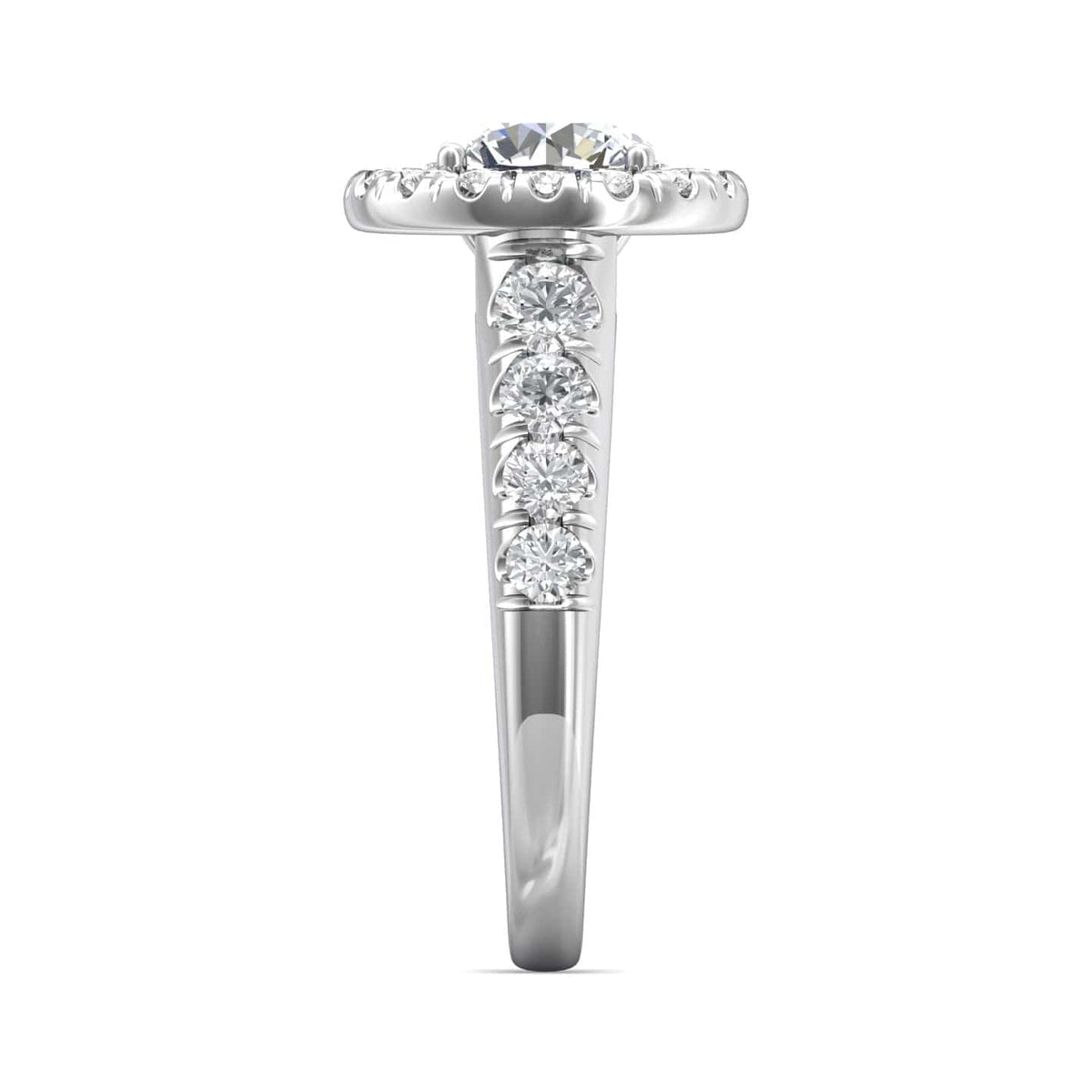18K White Gold Diamond Halo Engagement Setting