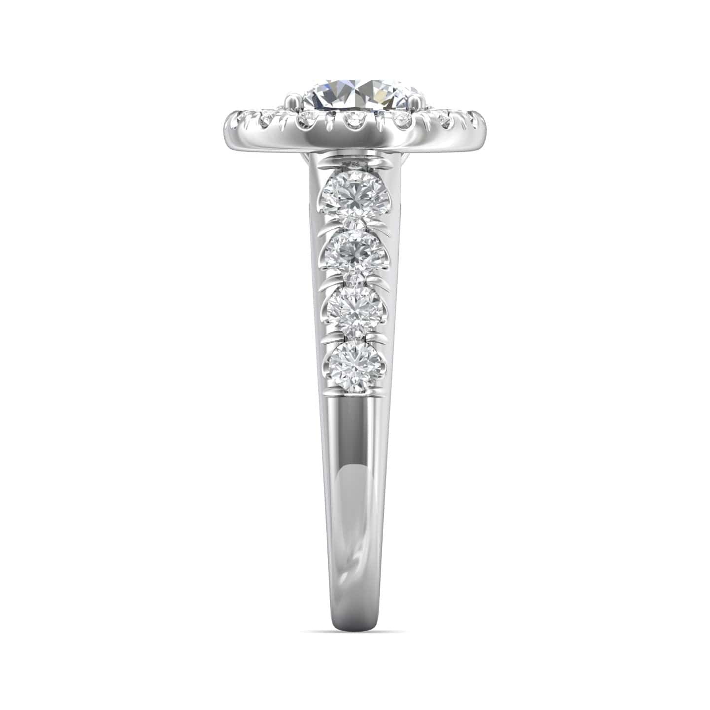 18K White Gold Diamond Halo Engagement Setting