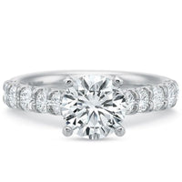 Platinum Comfort Fit Shared Prong Engagement Ring Setting