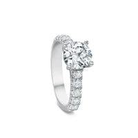 Platinum Comfort Fit Shared Prong Engagement Ring Setting