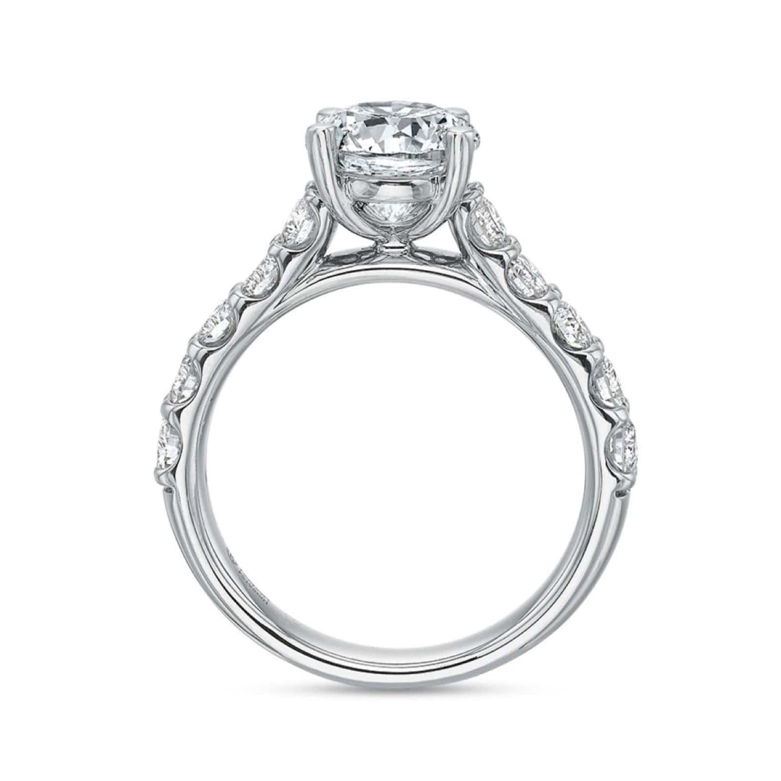 Platinum Comfort Fit Shared Prong Engagement Ring Setting